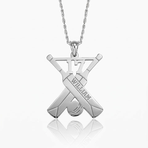 Personalized Cricket Bat Necklace