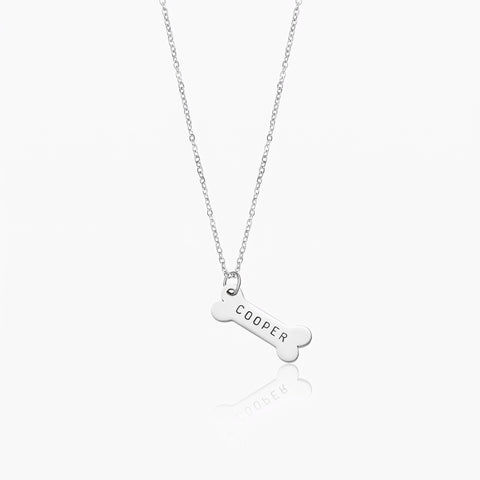 Matching Dog Collar Tag & Bone Necklace with Custom Engraving