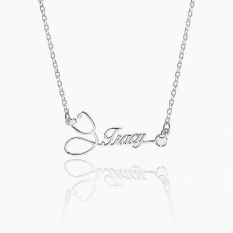 Personalized Stethoscope Name Necklace