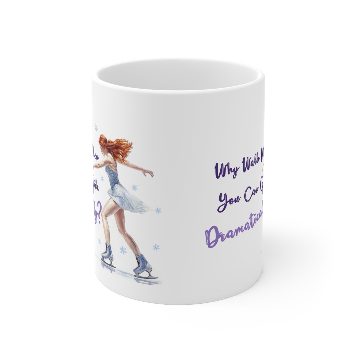 Glide Dramatically (Ginger) Ice Skating Themed 11oz Ceramic Mug