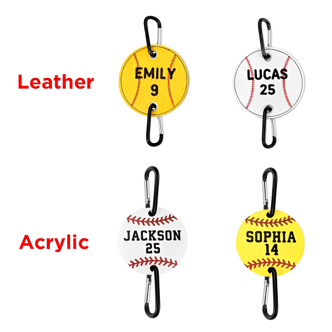 Baseball/Softball Bag Holder with Personalized Name + Number