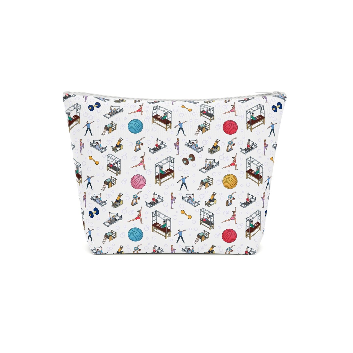 Pilates Print Cotton Cosmetic Bag/Makeup Organizer & Travel Pouch