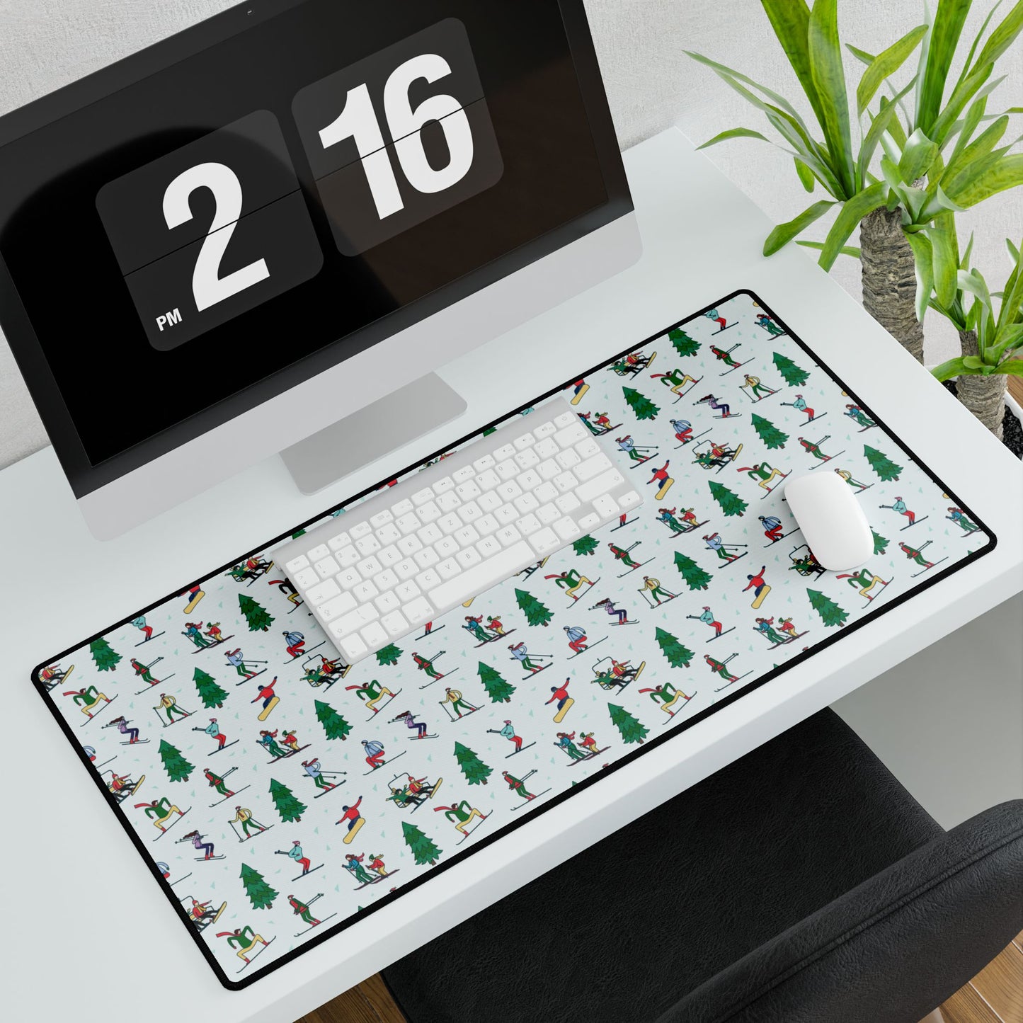 Ski Winter Landscape Themed Desk Mat