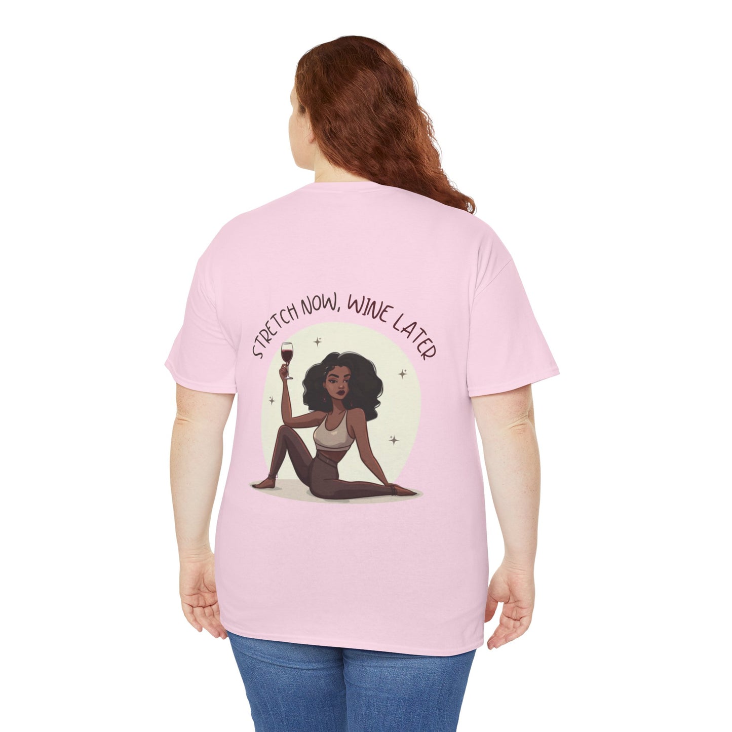Yoga and Wine Lover Graphic T-Shirt (Black)