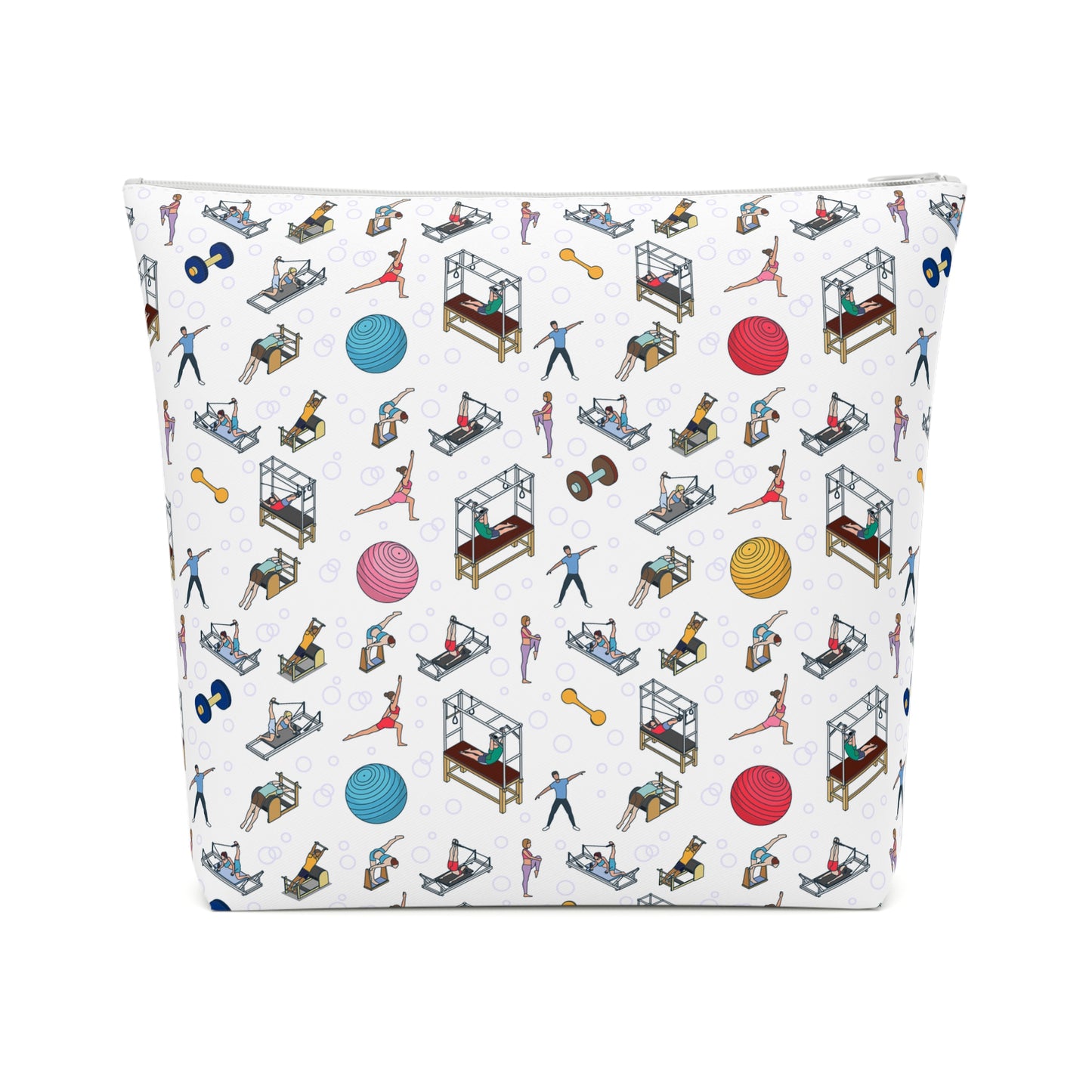 Pilates Print Cotton Cosmetic Bag/Makeup Organizer & Travel Pouch
