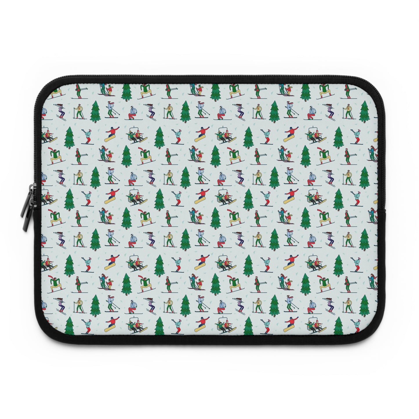 Skiing Winter Landscape Printed Laptop Sleeve