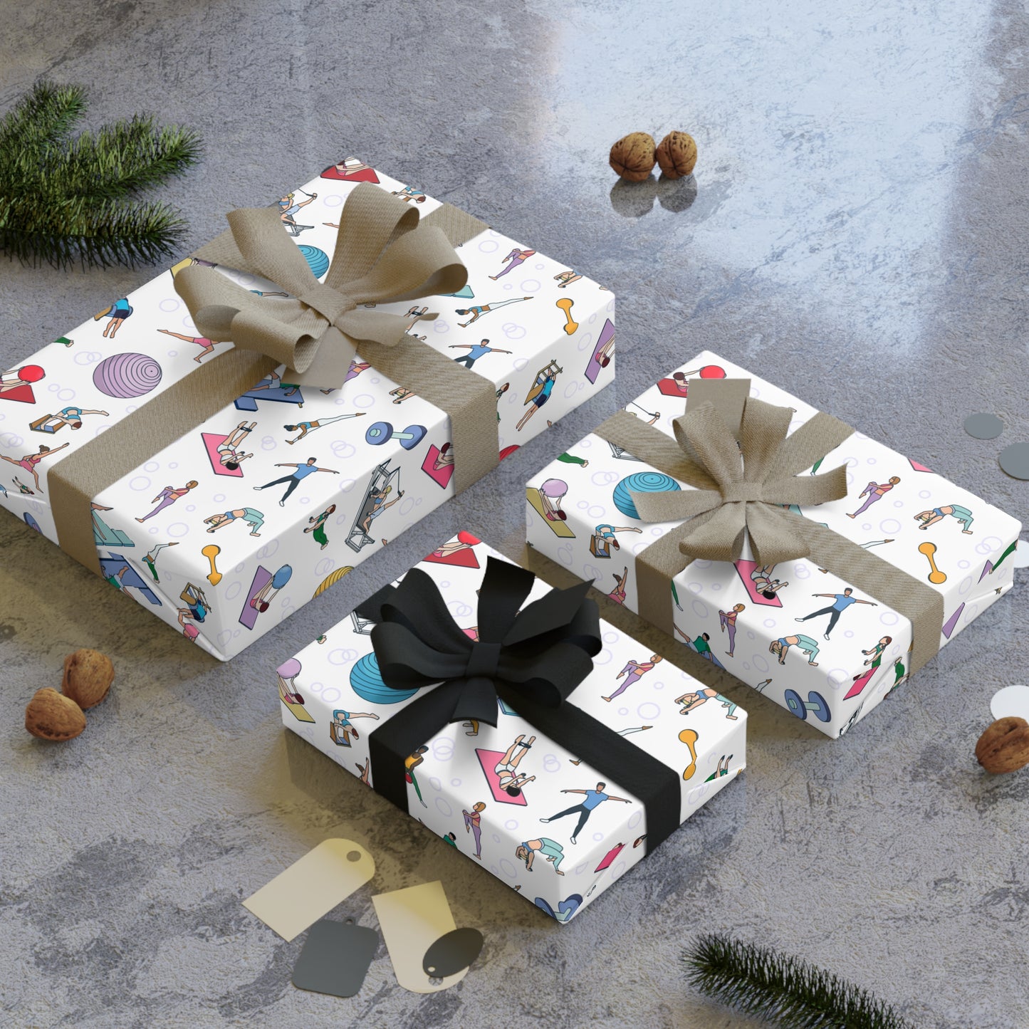 Pilates Print Gift Wrapping Paper Roll