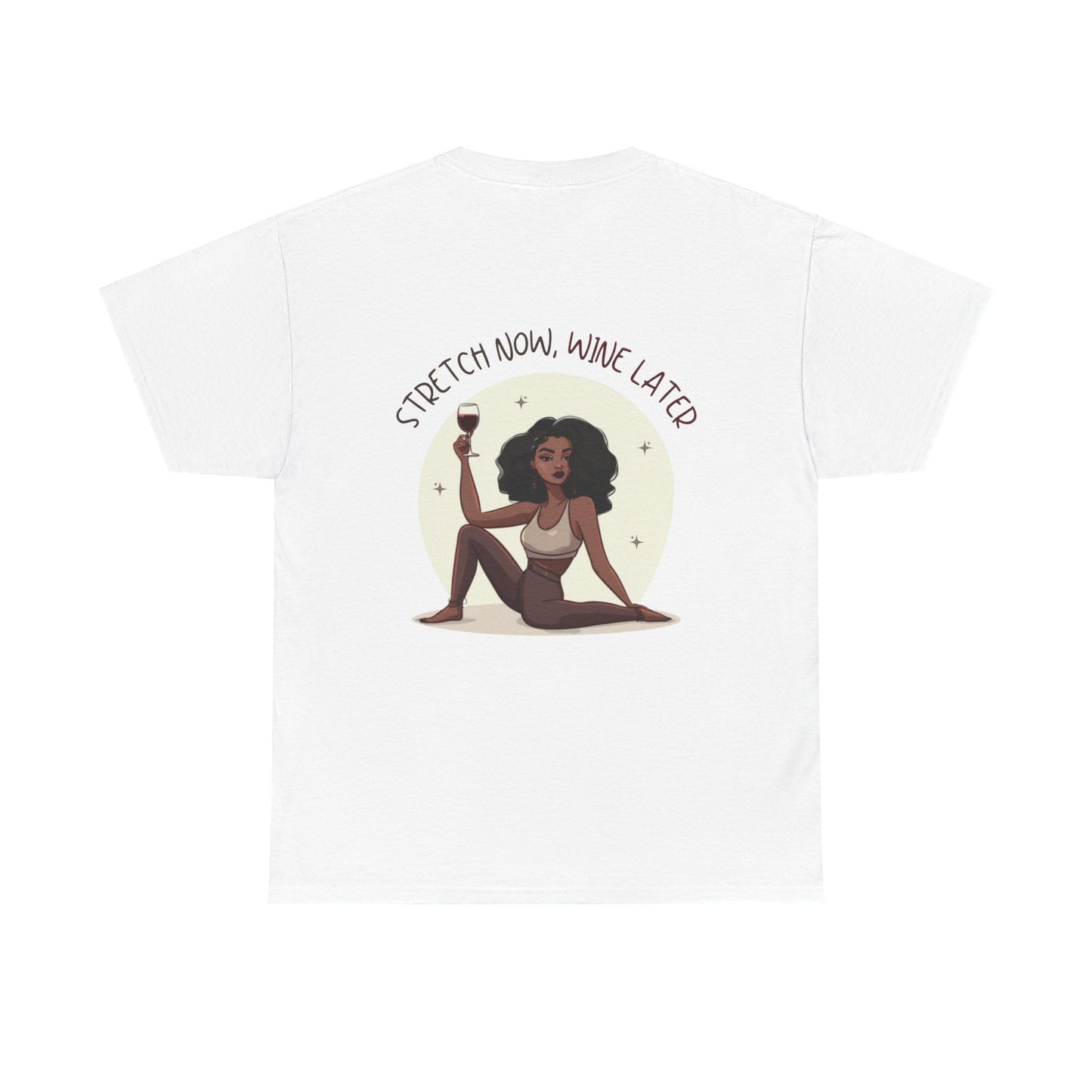 Yoga and Wine Lover Graphic T-Shirt (Black)