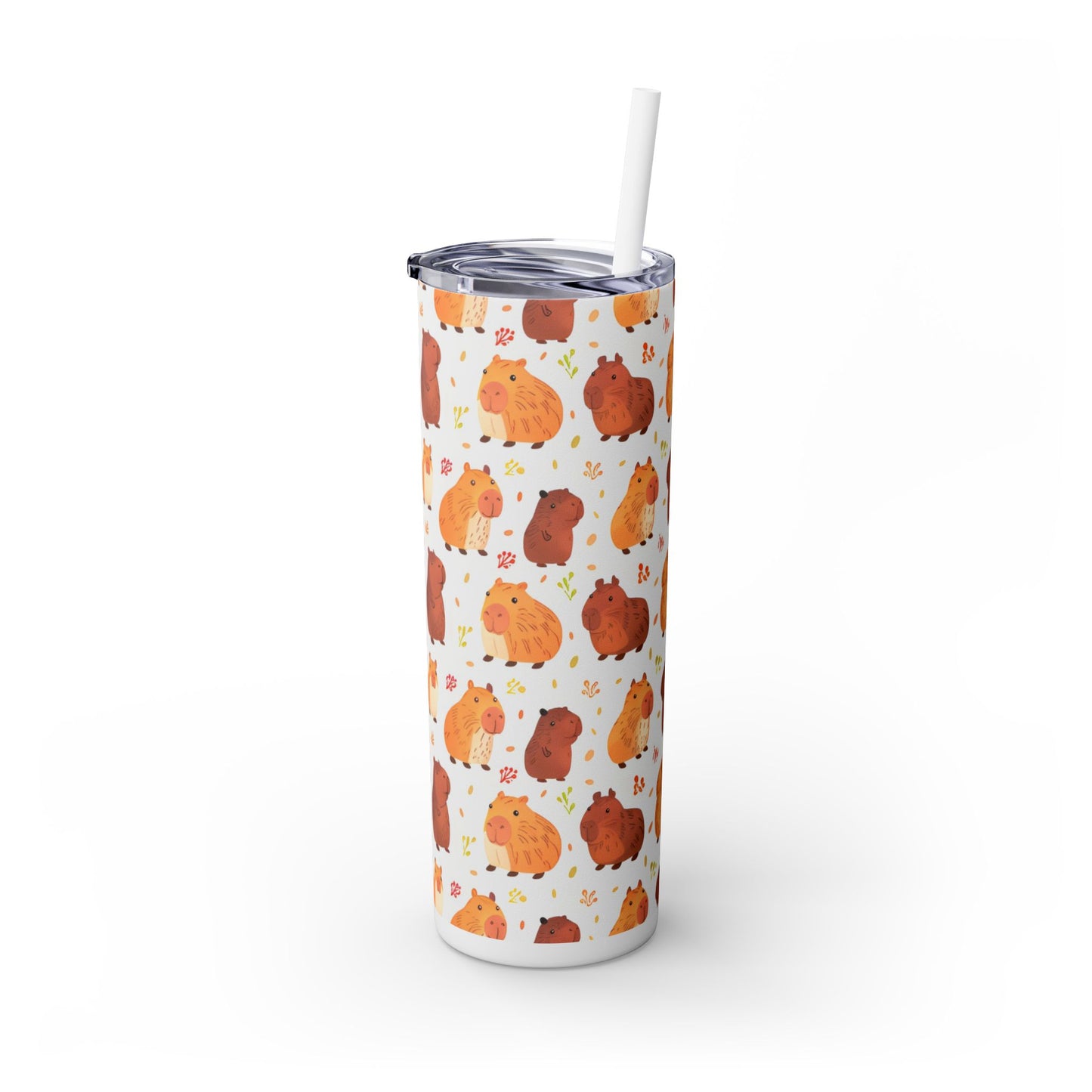 Chibi Style Capybaras 20oz Skinny Tumbler with Straw