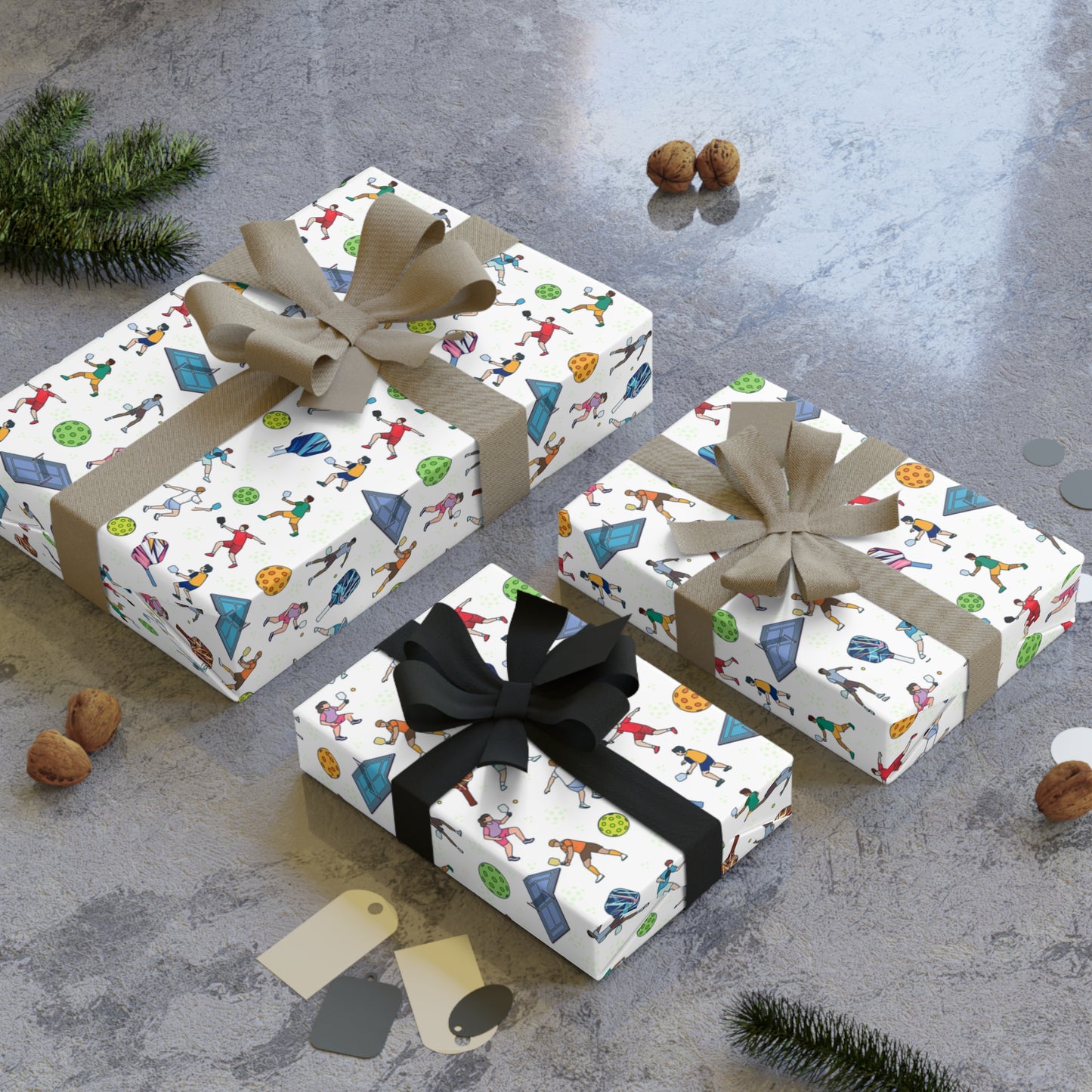 Pickleball Print Gift Wrapping Paper Roll