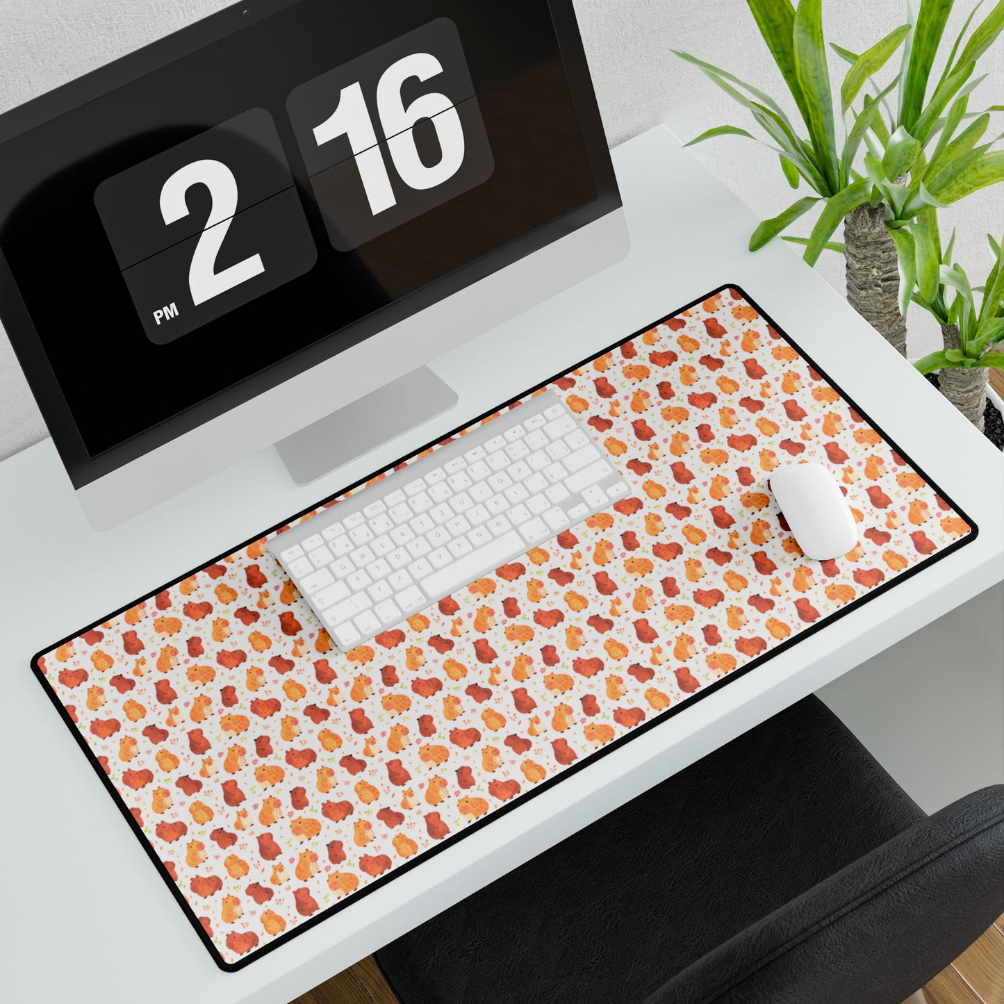 Capybara Chibi Kawaii Capybara Style Printed Desk Mat