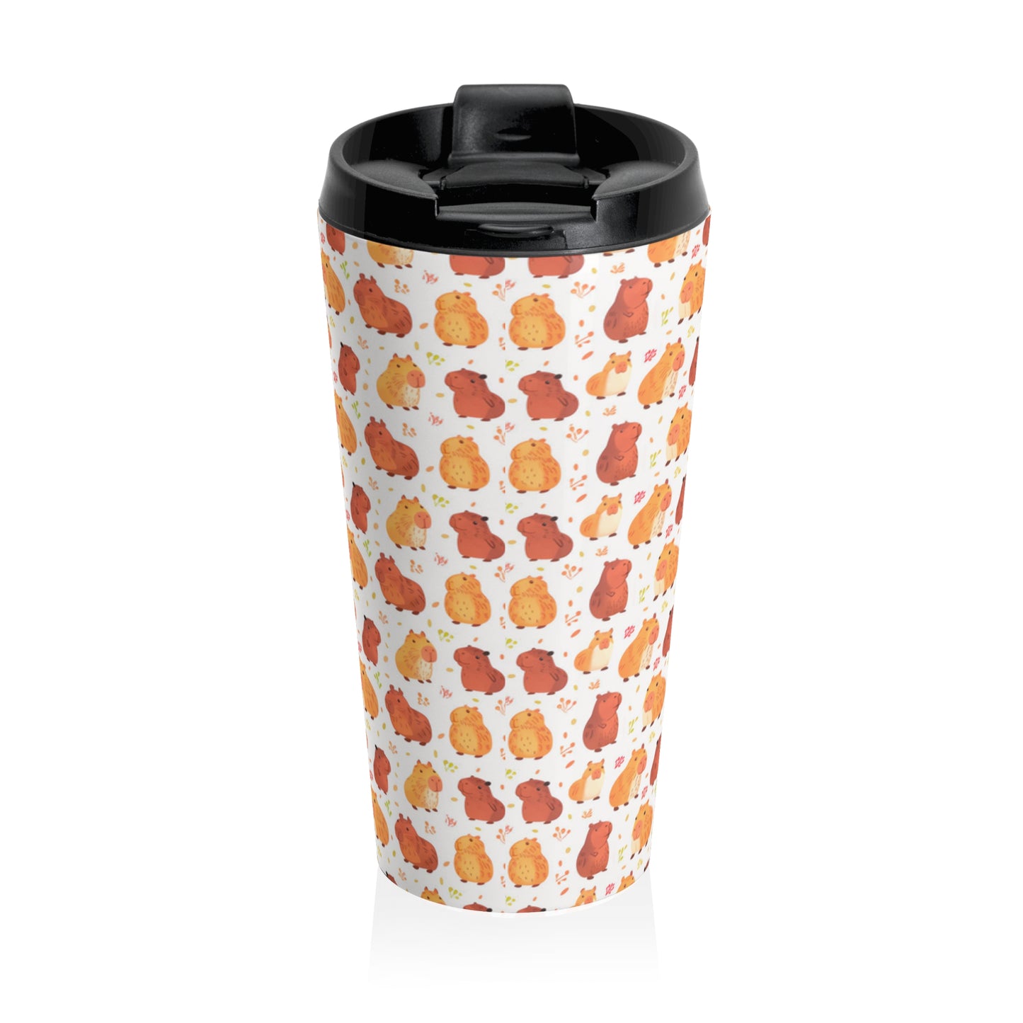 Chibi Kawaii Capybara Print 15 oz Stainless Steel Travel Mug