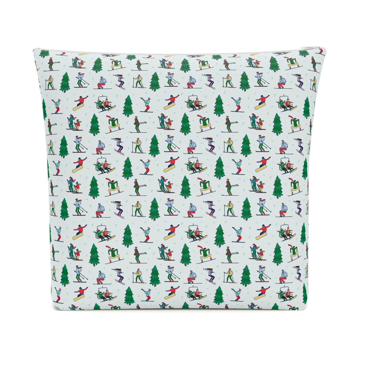 Ski Winter Themed Landscape Print Cotton Cosmetic Bag/Makeup Organizer/Travel Pouch