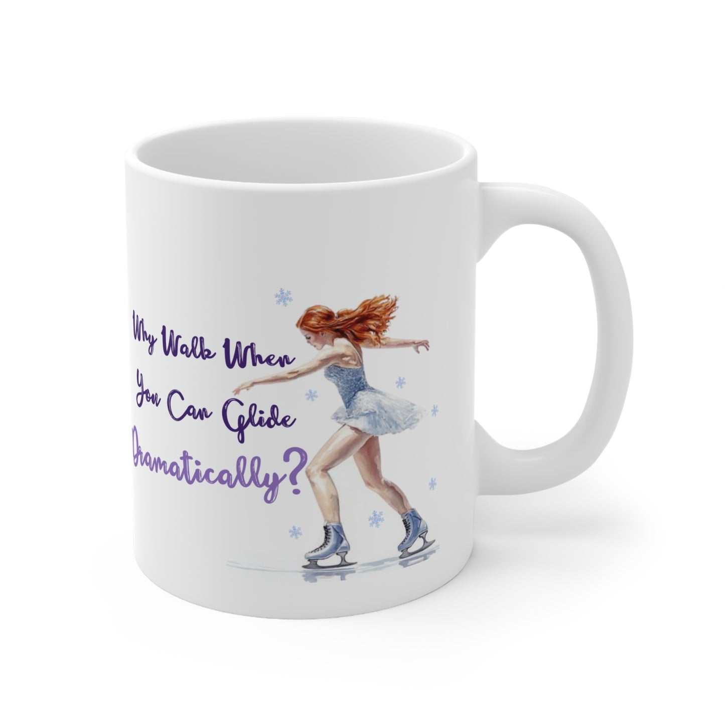 Glide Dramatically (Ginger) Ice Skating Themed 11oz Ceramic Mug