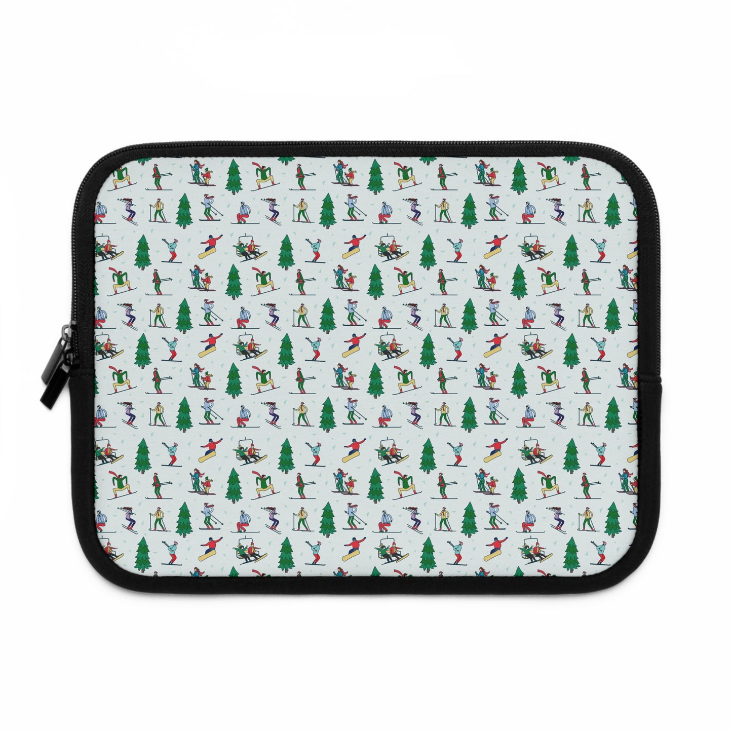 Skiing Winter Landscape Printed Laptop Sleeve