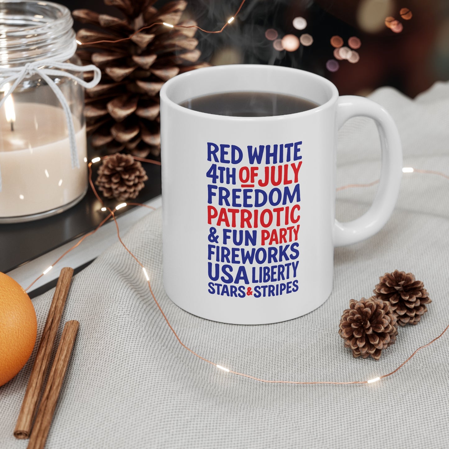 4th of July Words 11oz Ceramic Mug