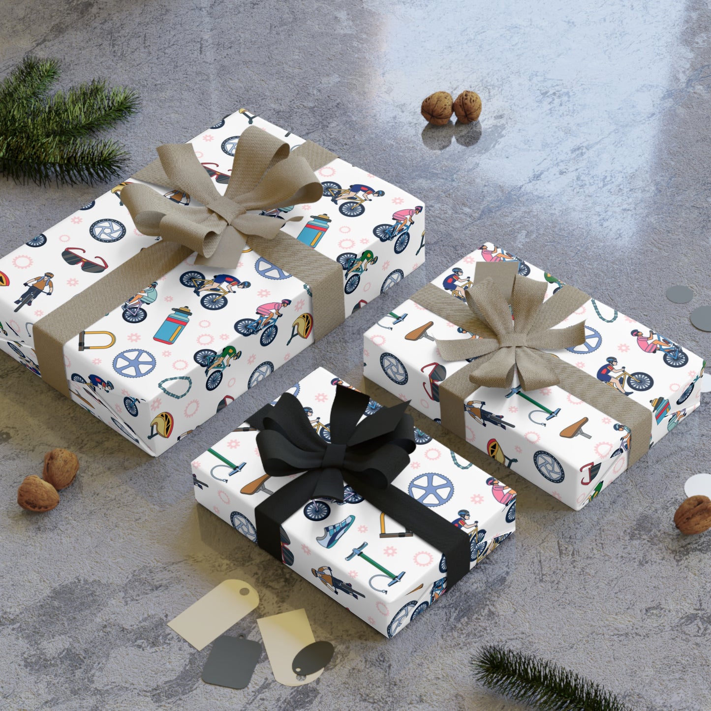 Mountain Biking Print Gift Wrapping Paper Roll