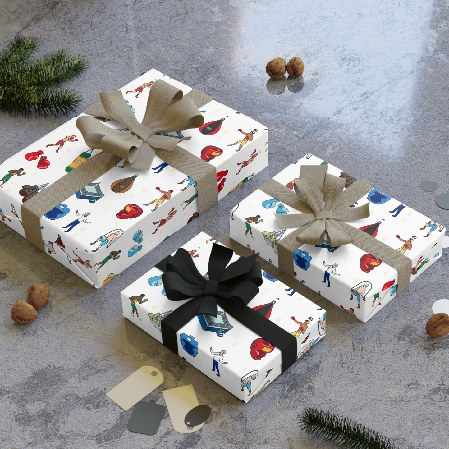 Boxing Print Gift Wrapping Paper Roll