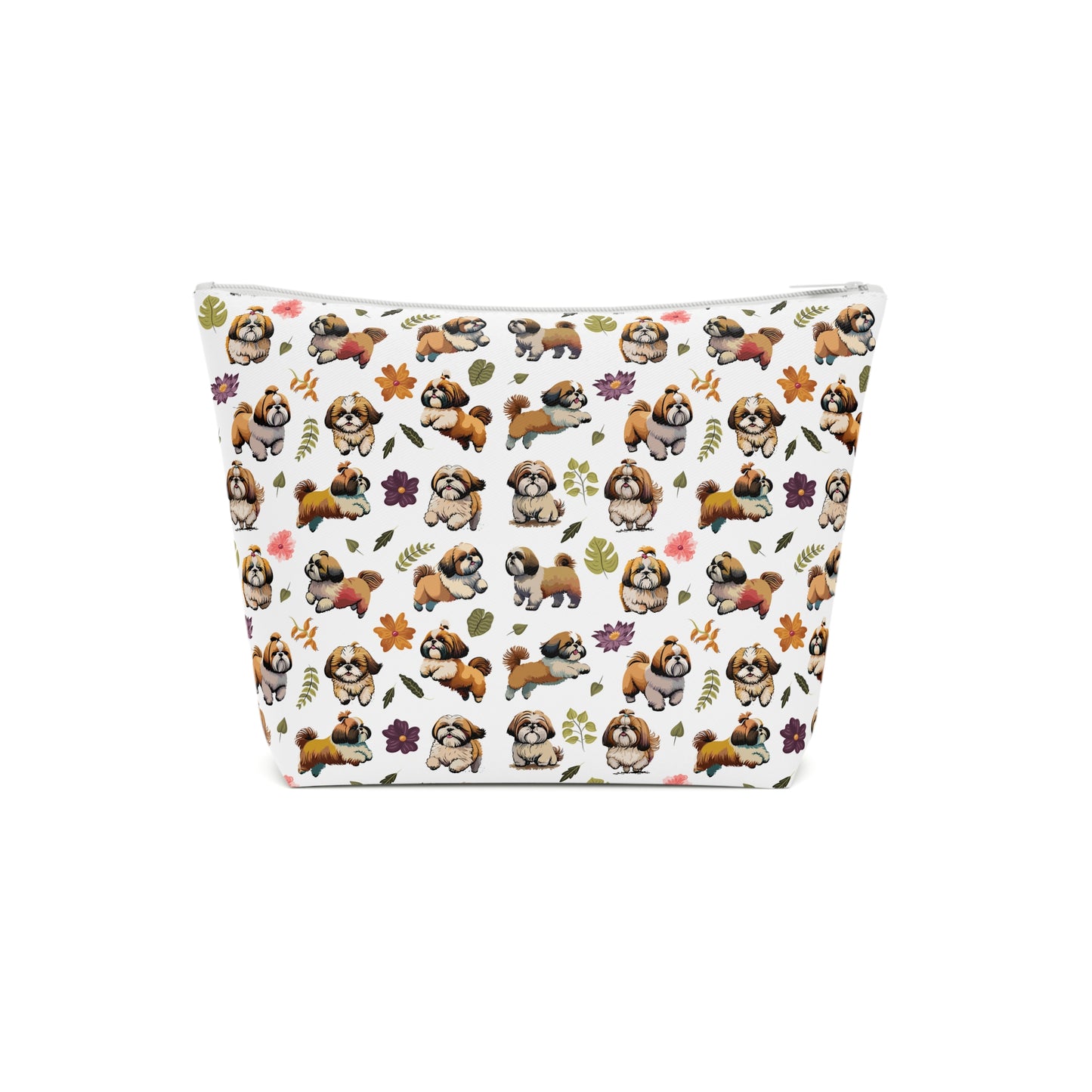 Shih Tzu Print Cotton Cosmetic Bag/Makeup Travel Pouch