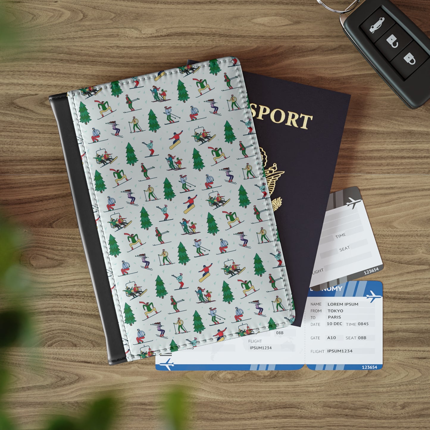 Skiing Winter Landscape Printed Passport Cover
