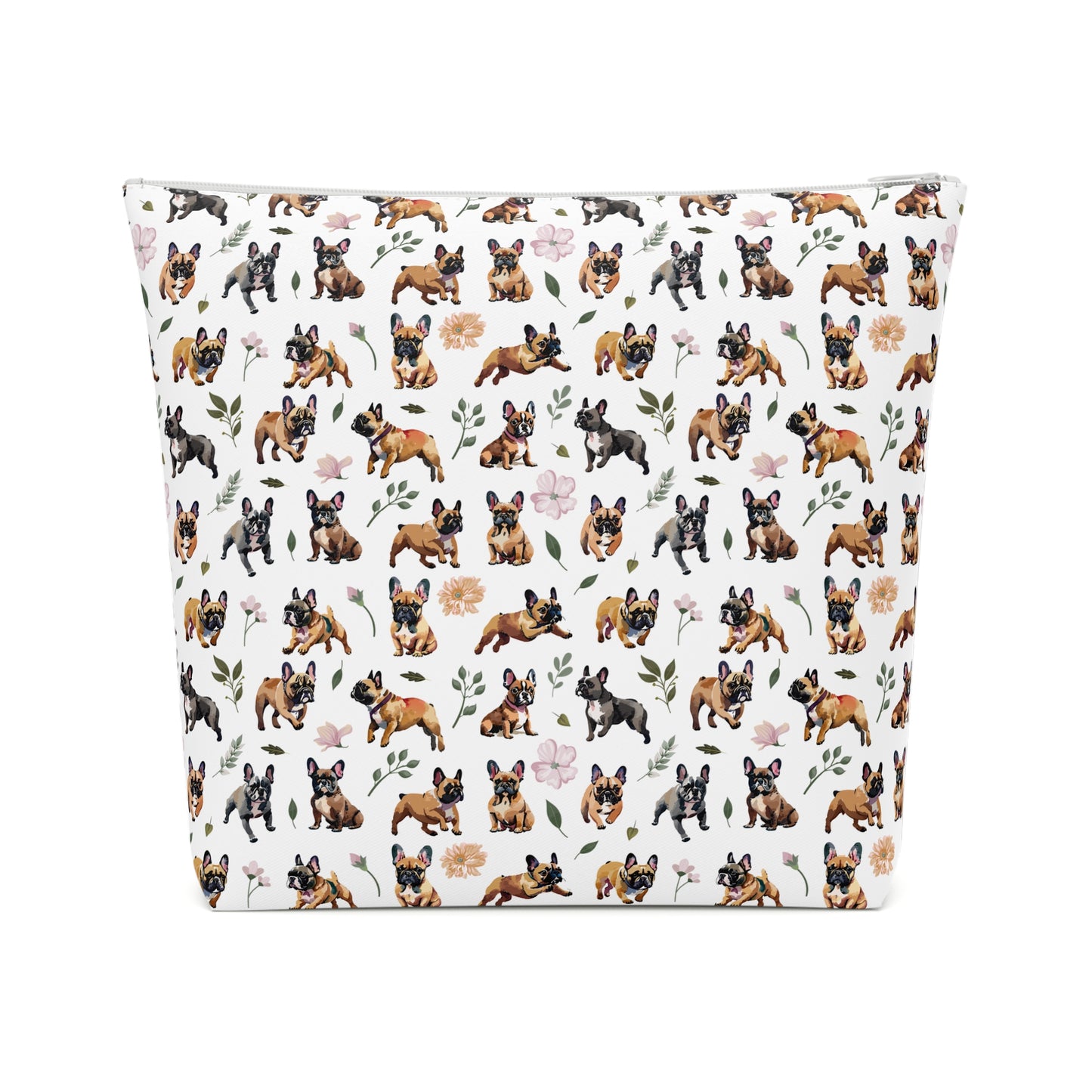 French Bulldog Print Cotton Cosmetic Bag/Makeup Organizer & Travel Pouch