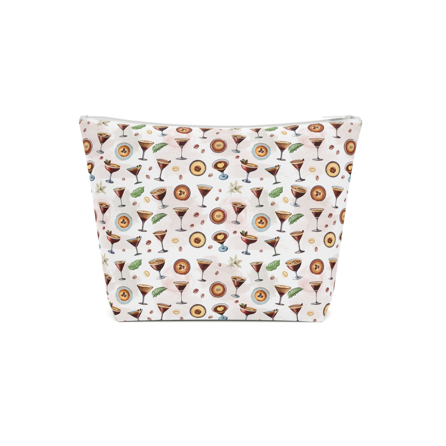 Espresso Martini Print Cotton Cosmetic Bag/Makeup Travel Pouch