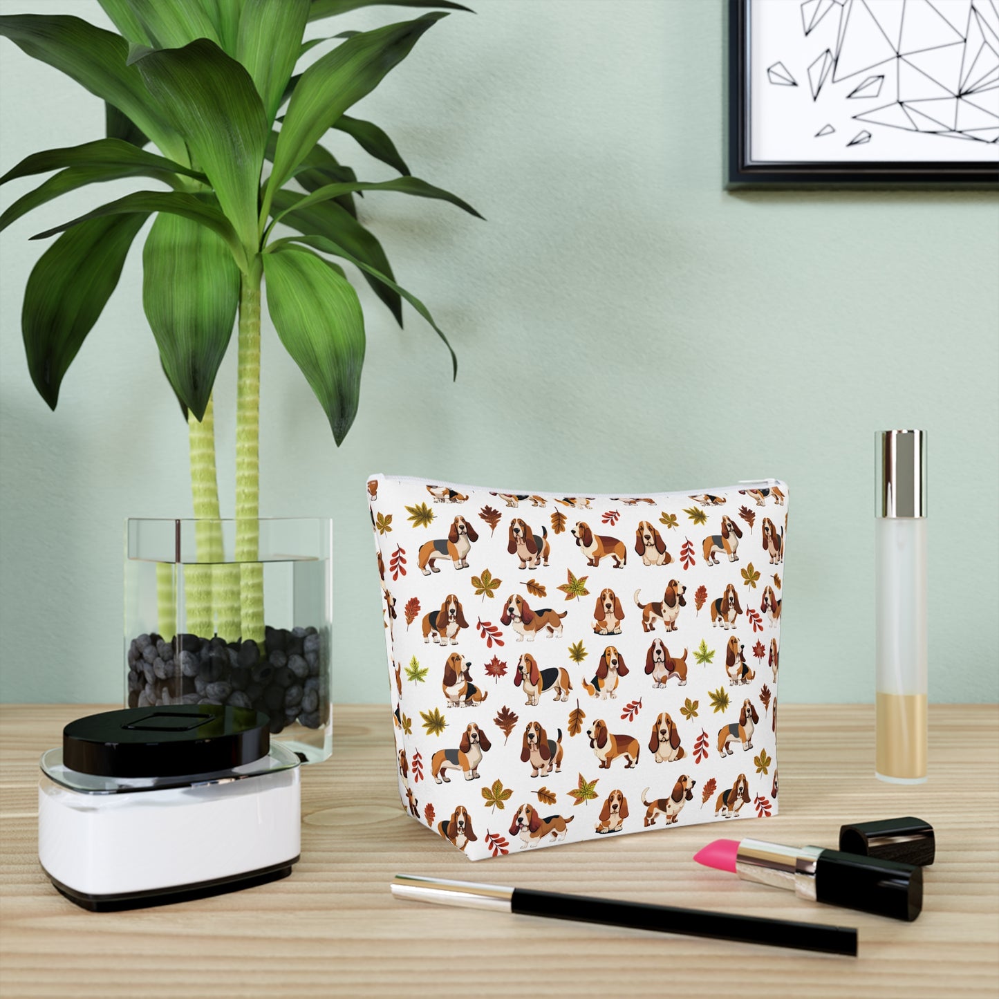Cavalier King Charles Spaniel Print Cotton Cosmetic Bag/Makeup Organizer/Travel Pouch
