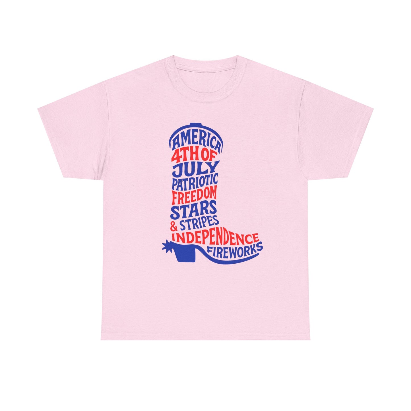 4th of July Cowboy Boot Words Graphic T-Shirt