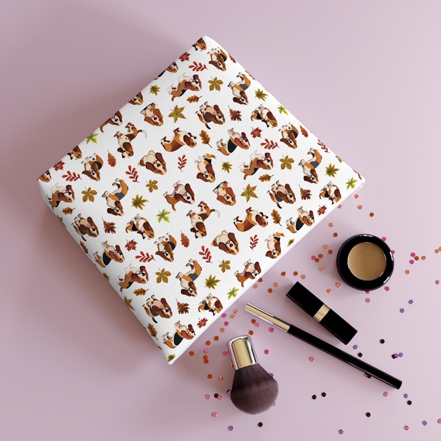 Cavalier King Charles Spaniel Print Cotton Cosmetic Bag/Makeup Organizer/Travel Pouch