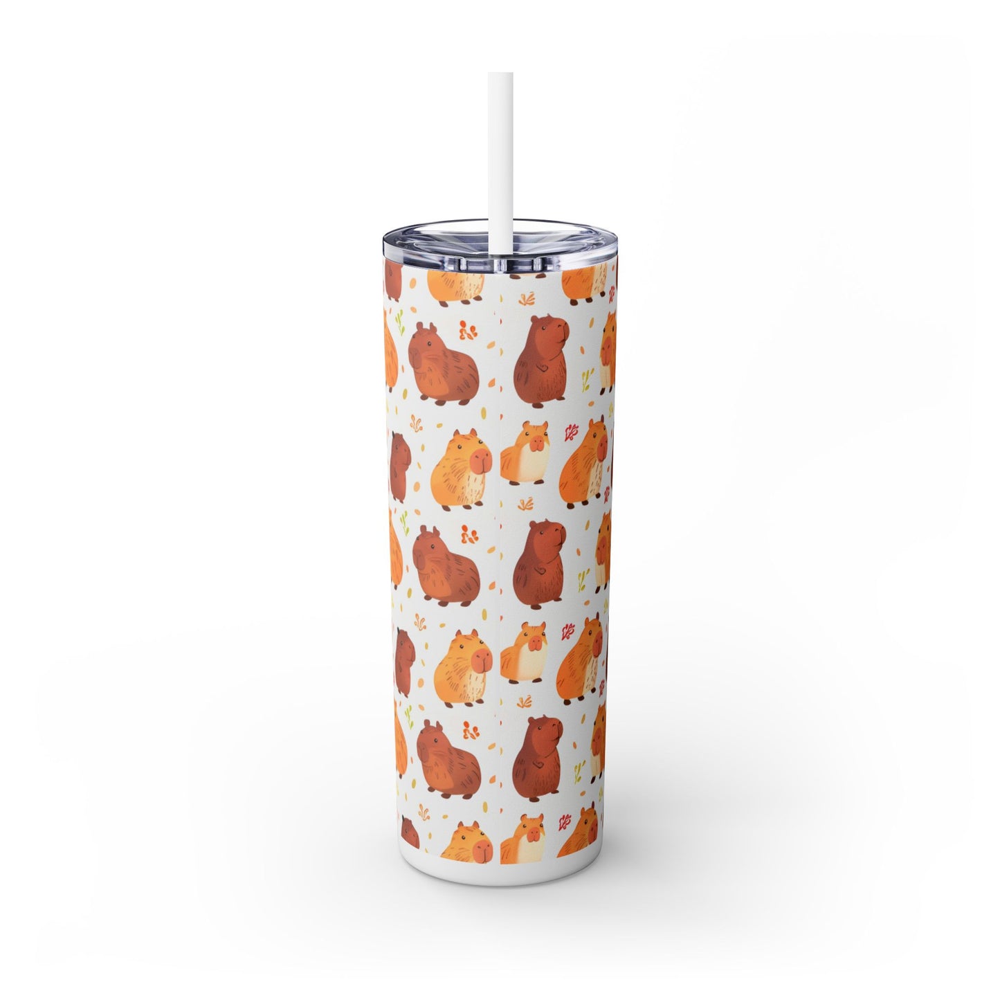 Chibi Style Capybaras 20oz Skinny Tumbler with Straw