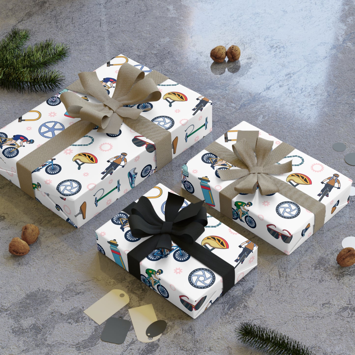 Mountain Biking Print Gift Wrapping Paper Roll
