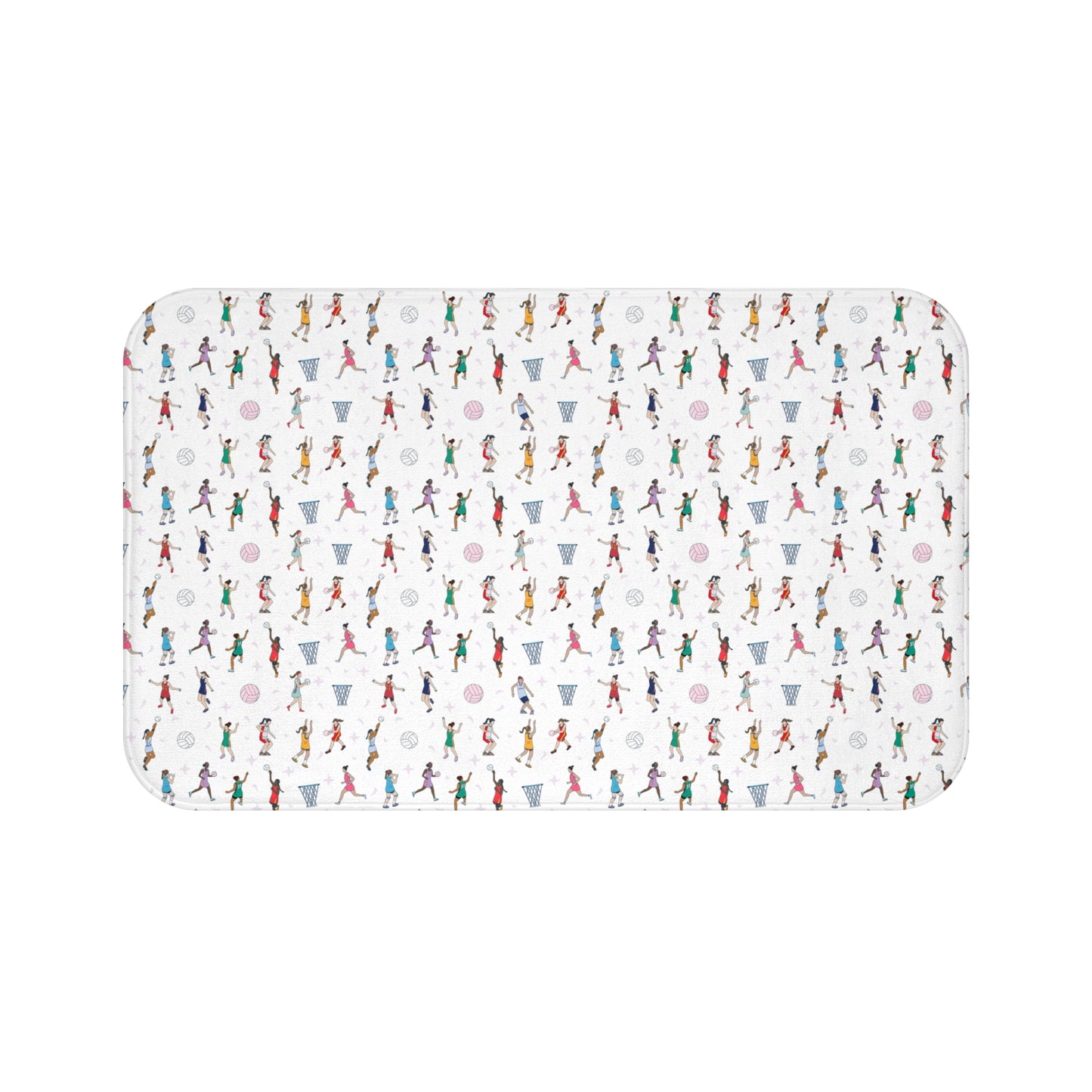 Netball Themed Print Bath Mat