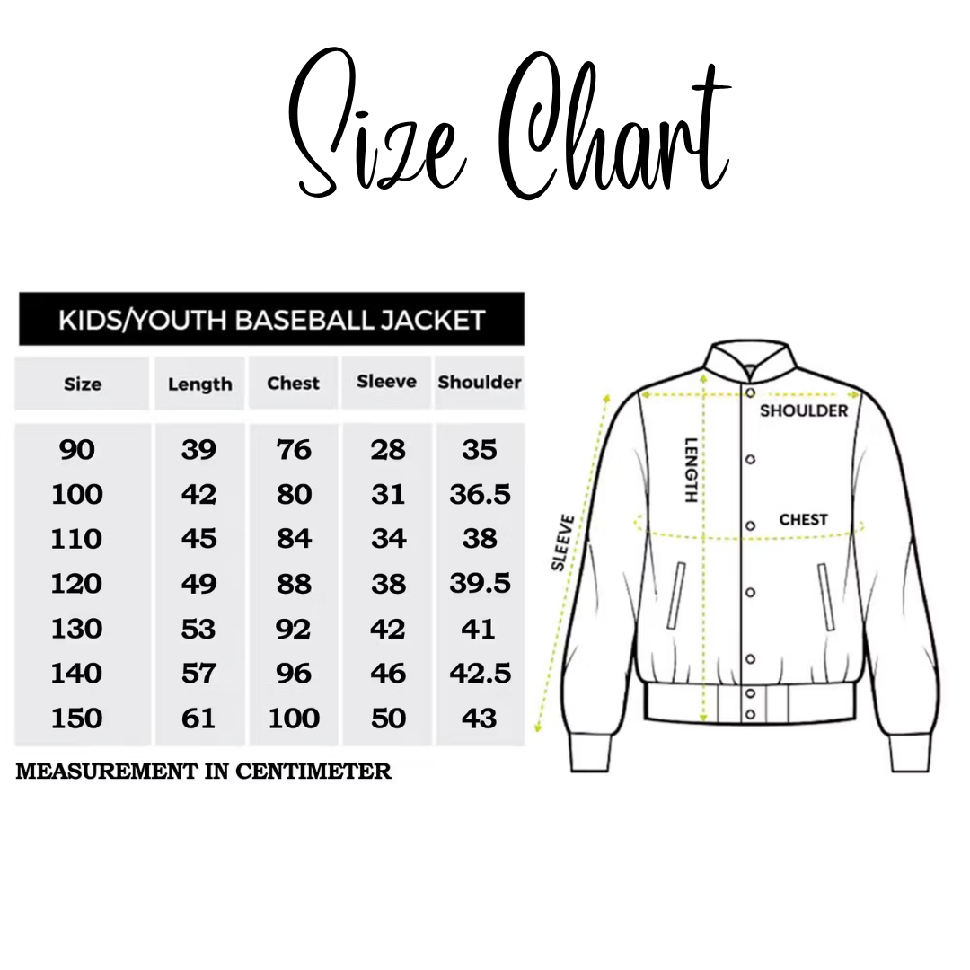 Custom Name & Initial Kids' Varsity Jacket