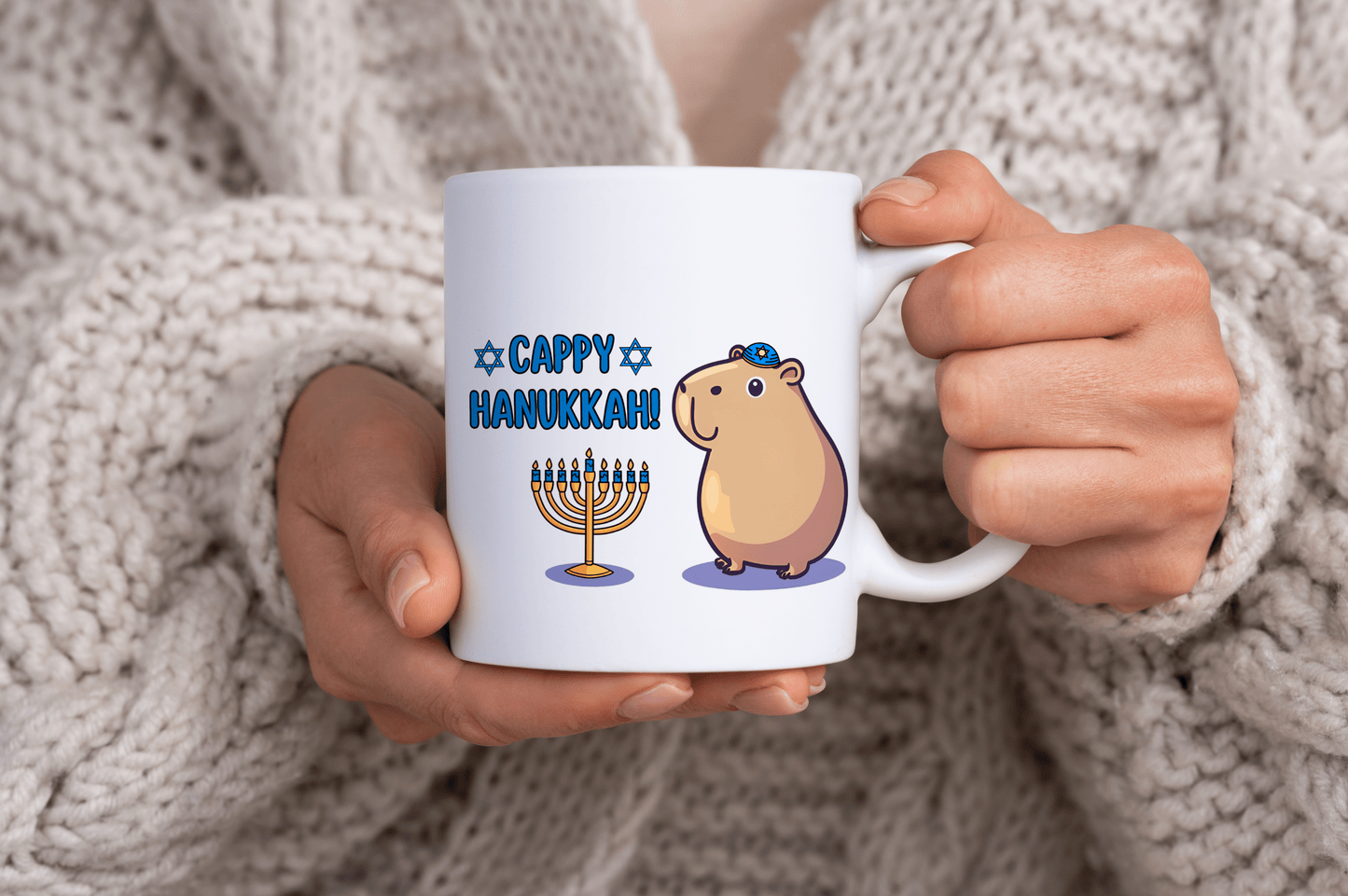 Cappy Hanukkah Capybara 11oz Ceramic Mug