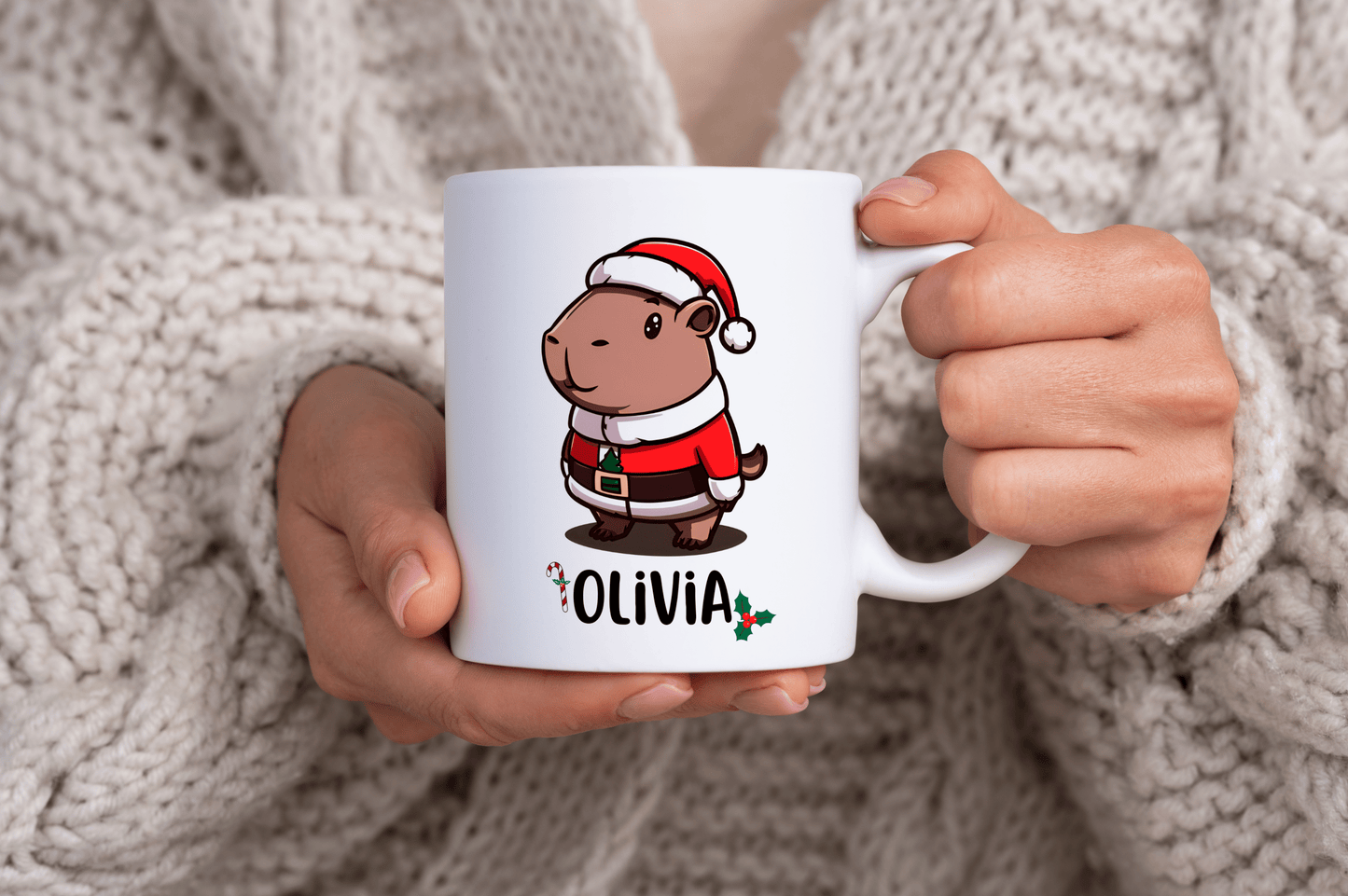Christmas Santa Claus Capybara 11oz Ceramic Mug