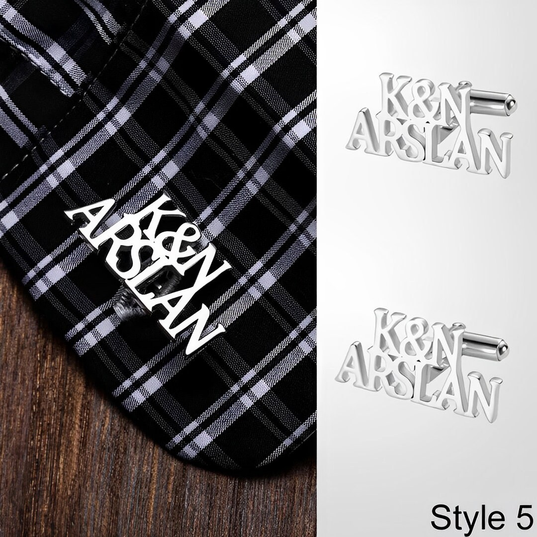 Custom Name or Initials Stainless Steel Cufflinks