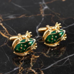 Manschettenknöpfe mit goldenem Froschmotiv