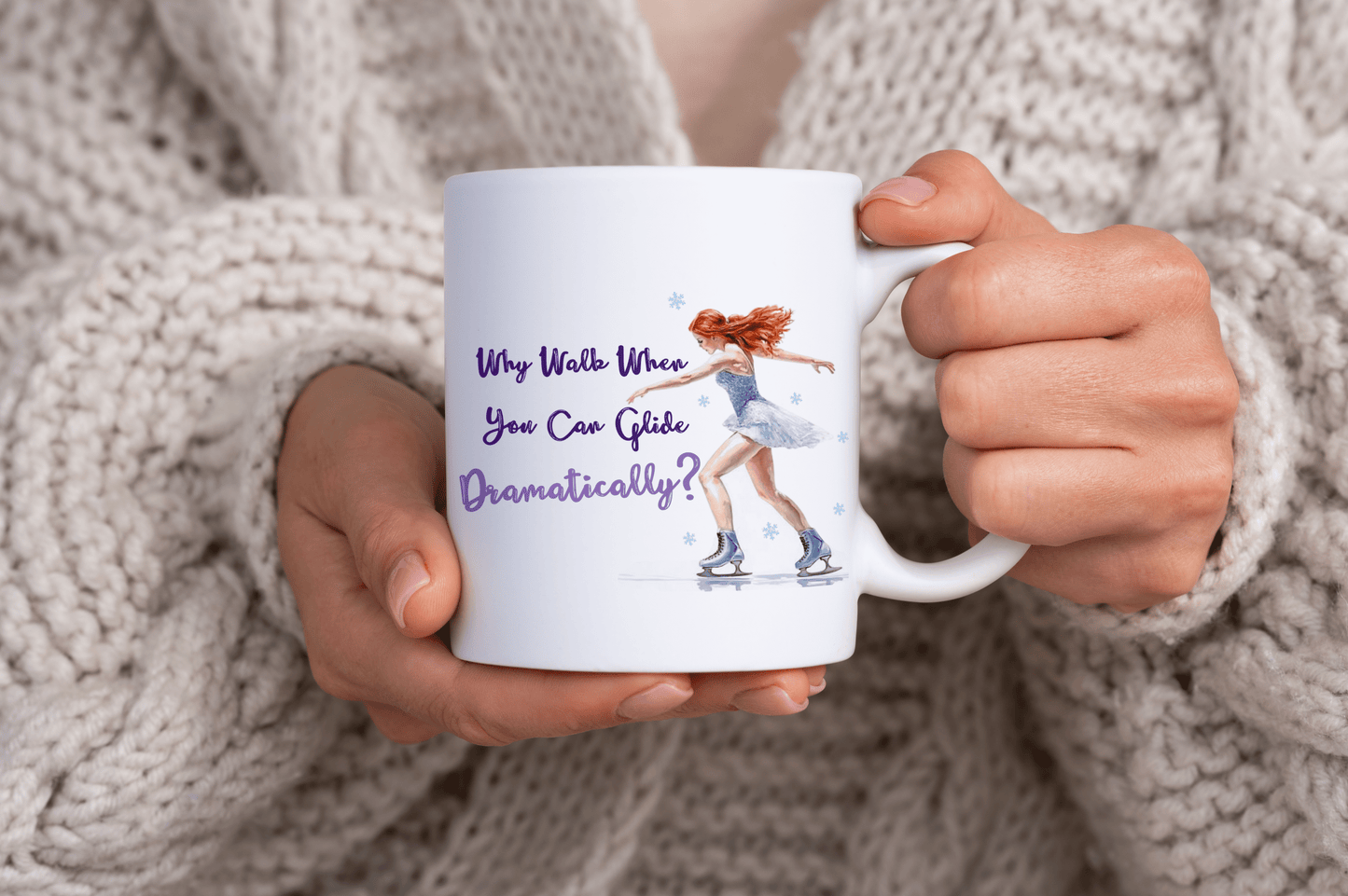 Glide Dramatically (Ginger) Ice Skating Themed 11oz Ceramic Mug