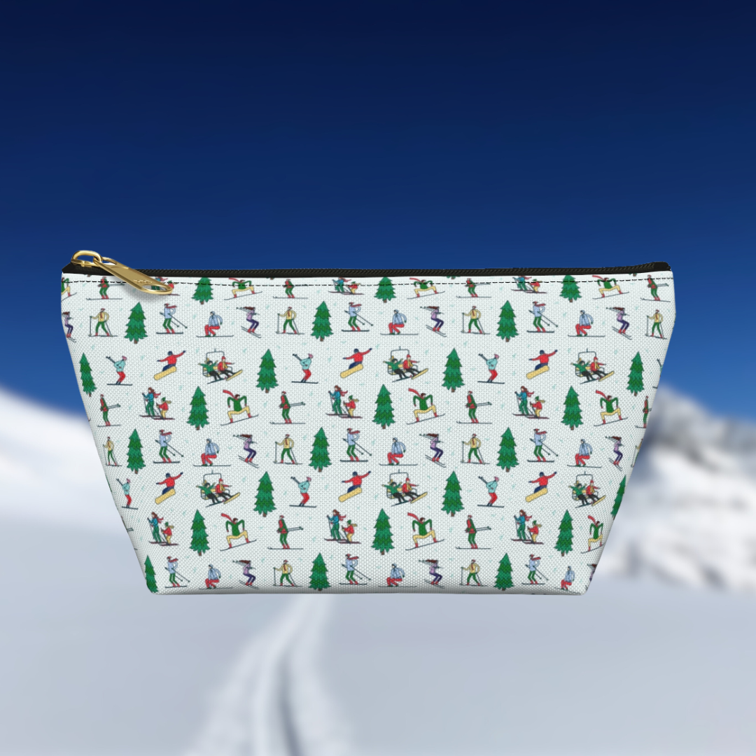 Winter Skiing Landscape Printed Pencil Case/Makeup Bag/Travel Pouch
