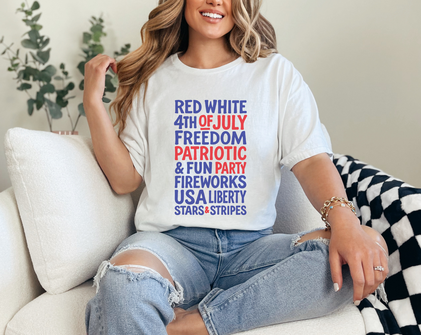 4th of July Words Graphic T-Shirt
