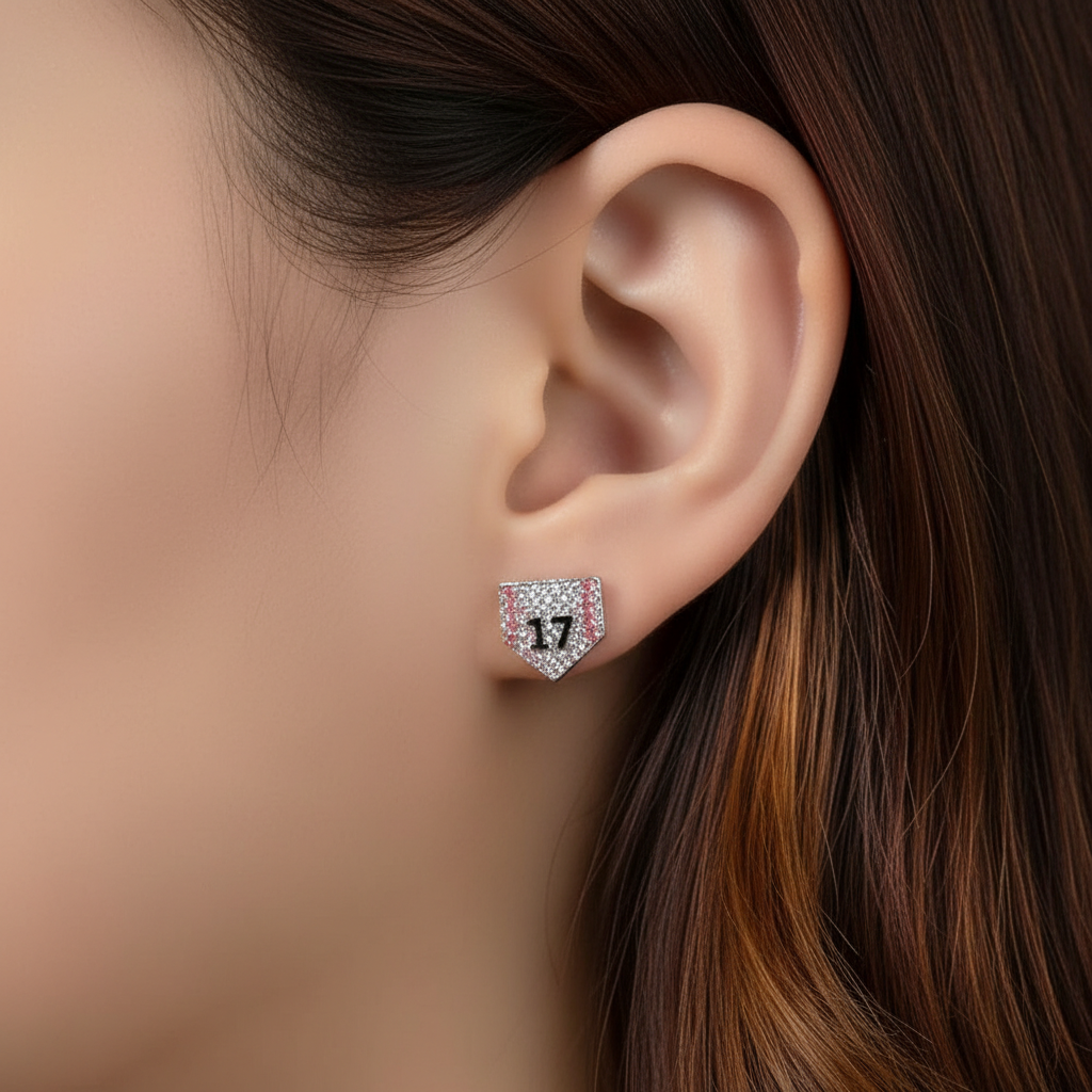 Number Baseball/Softball Glitter Stud Earrings