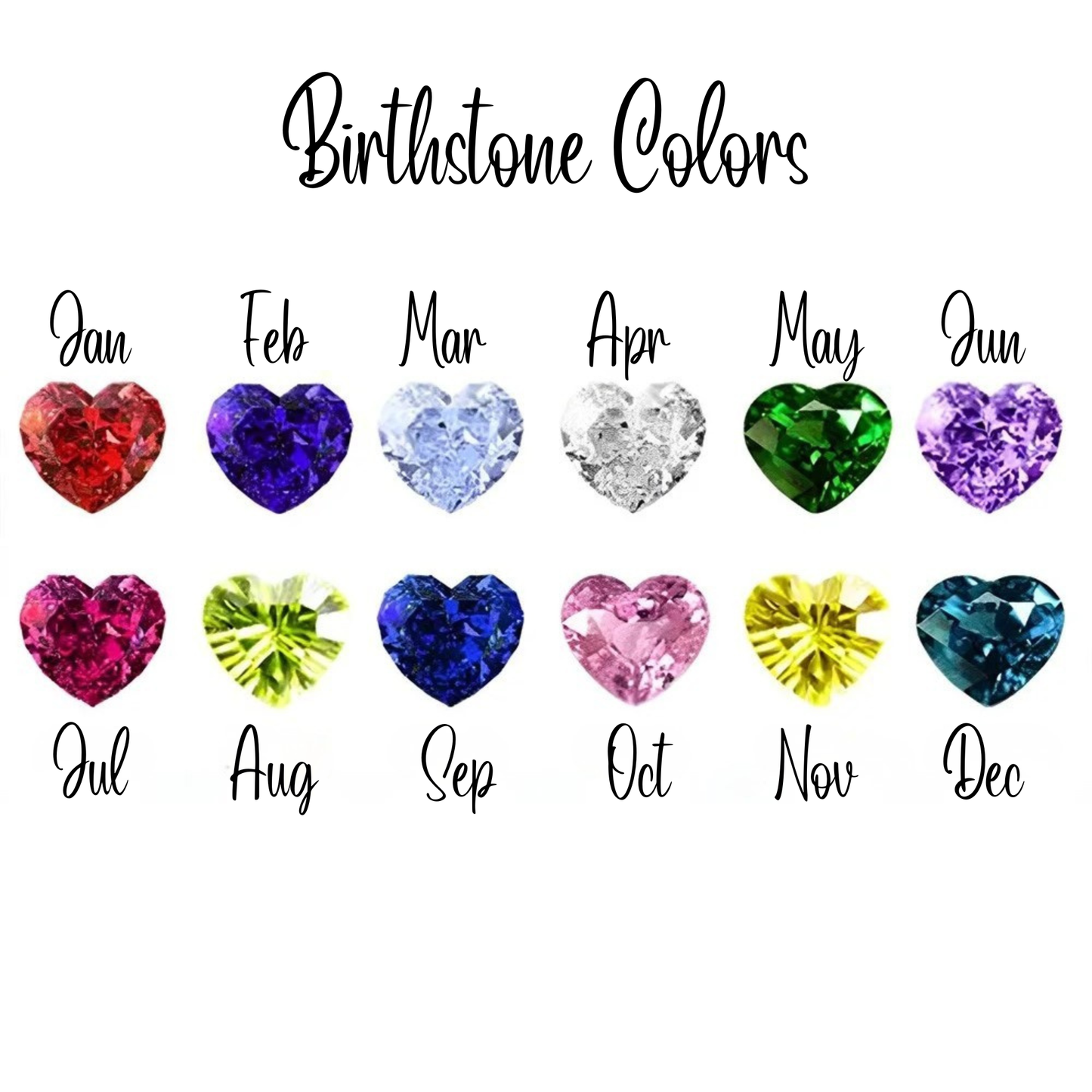 Custom Rose Heart Necklace with Names & Birthstone