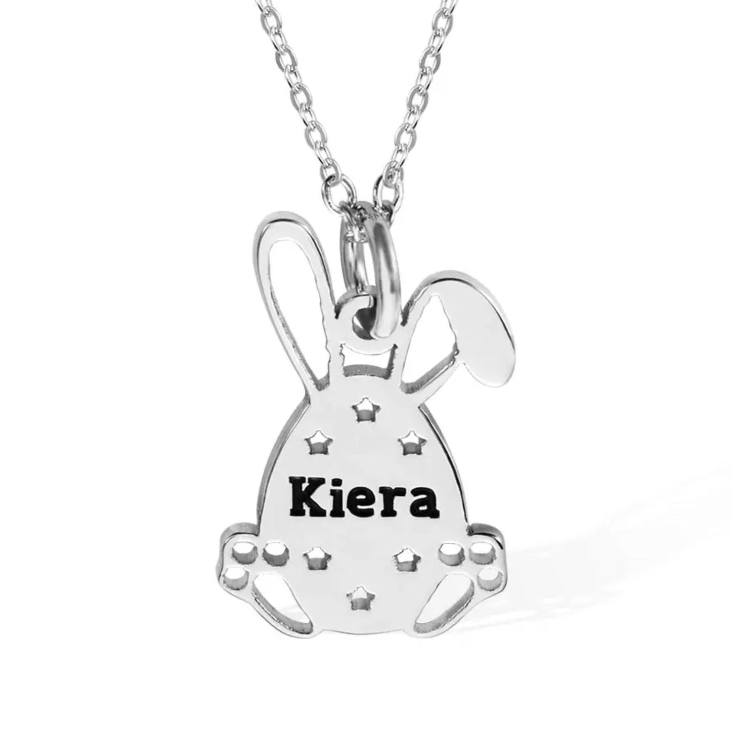 Personalized Easter Bunny Egg Name Necklace