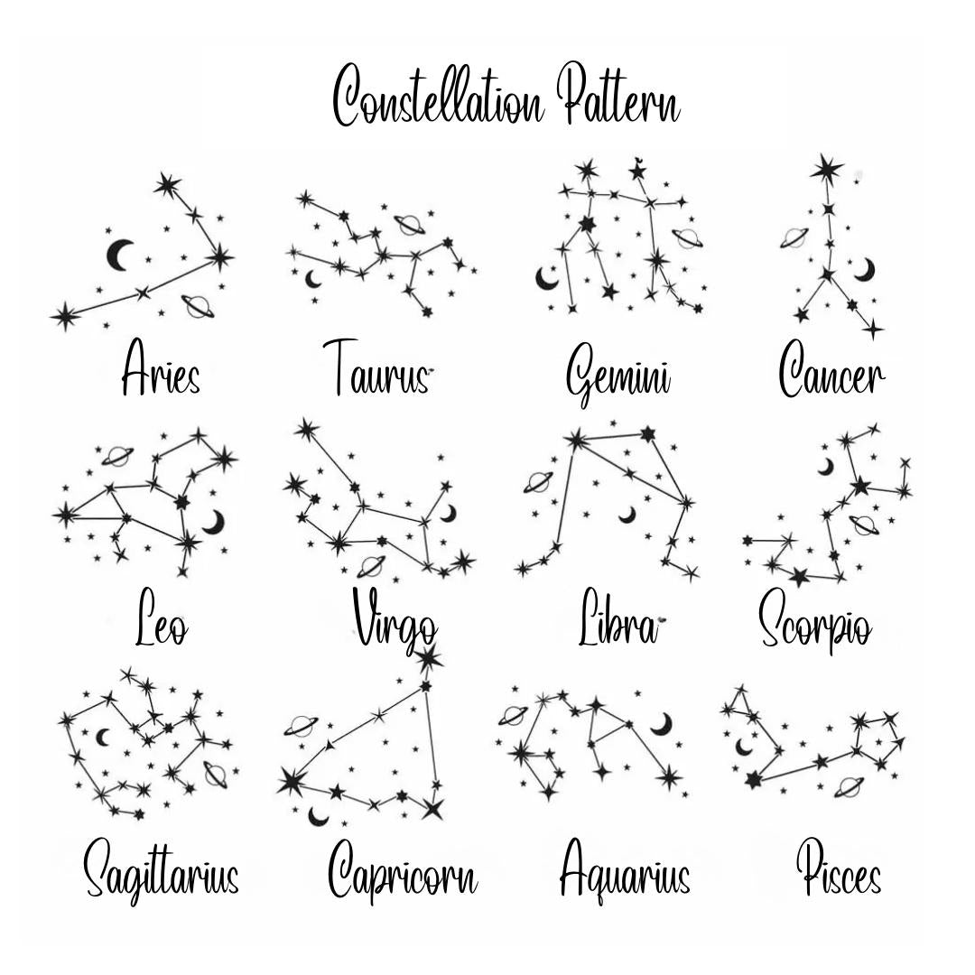 Personalized 4 Photo Constellation Locket Necklace