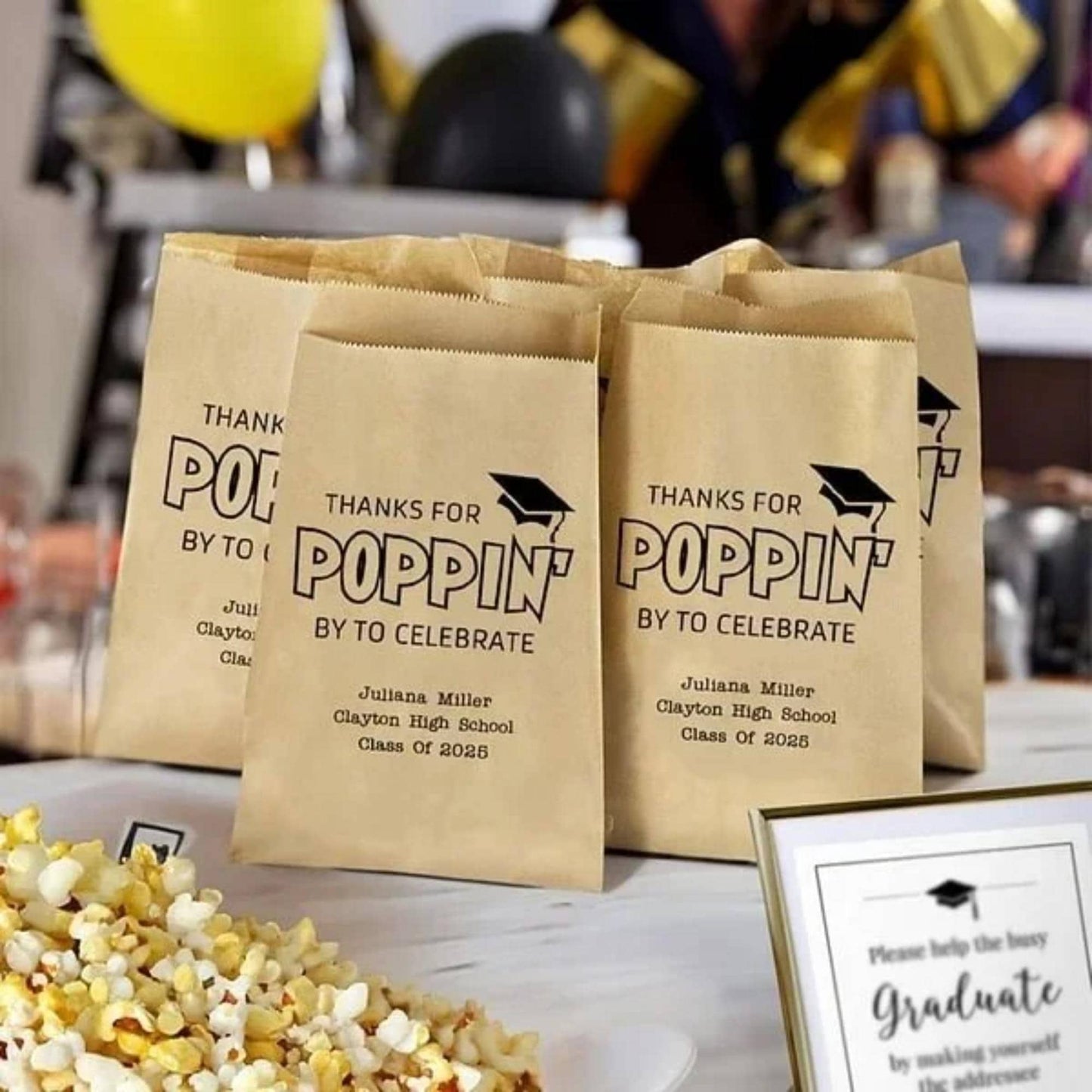 Custom Name Graduation Favor Bags
