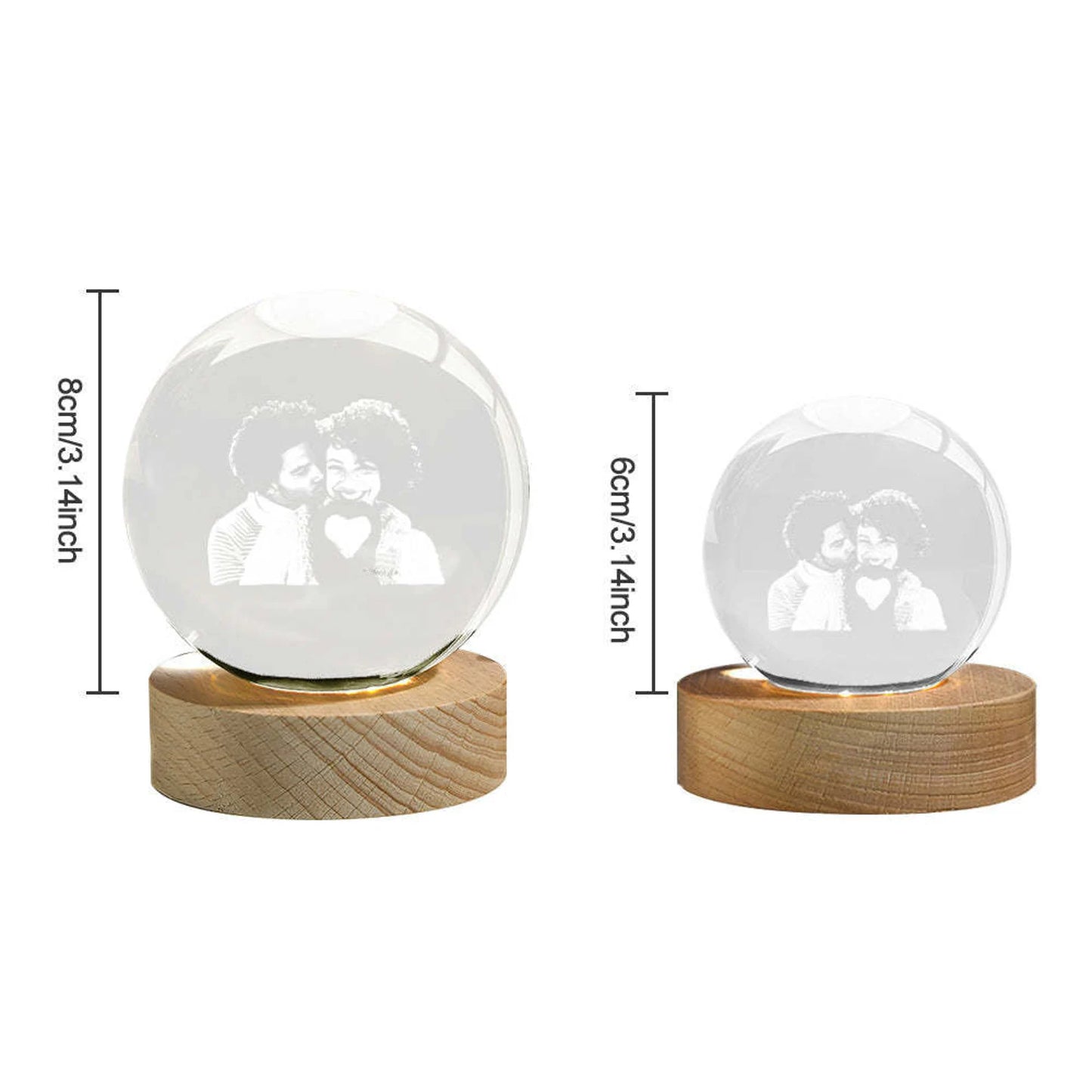 Personalized Light Up Photo Crystal Ball