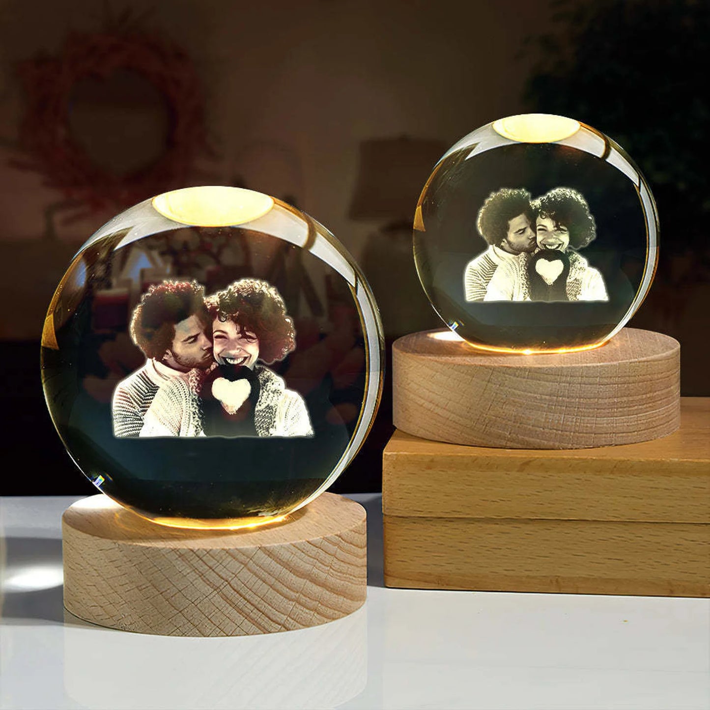 Personalized Light Up Photo Crystal Ball