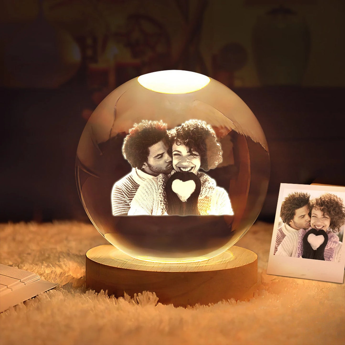 Personalized Light Up Photo Crystal Ball