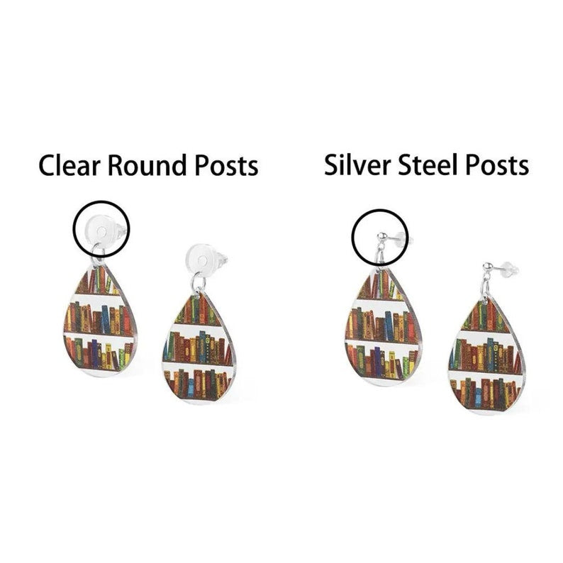 Book Shelf Dangly Earrings