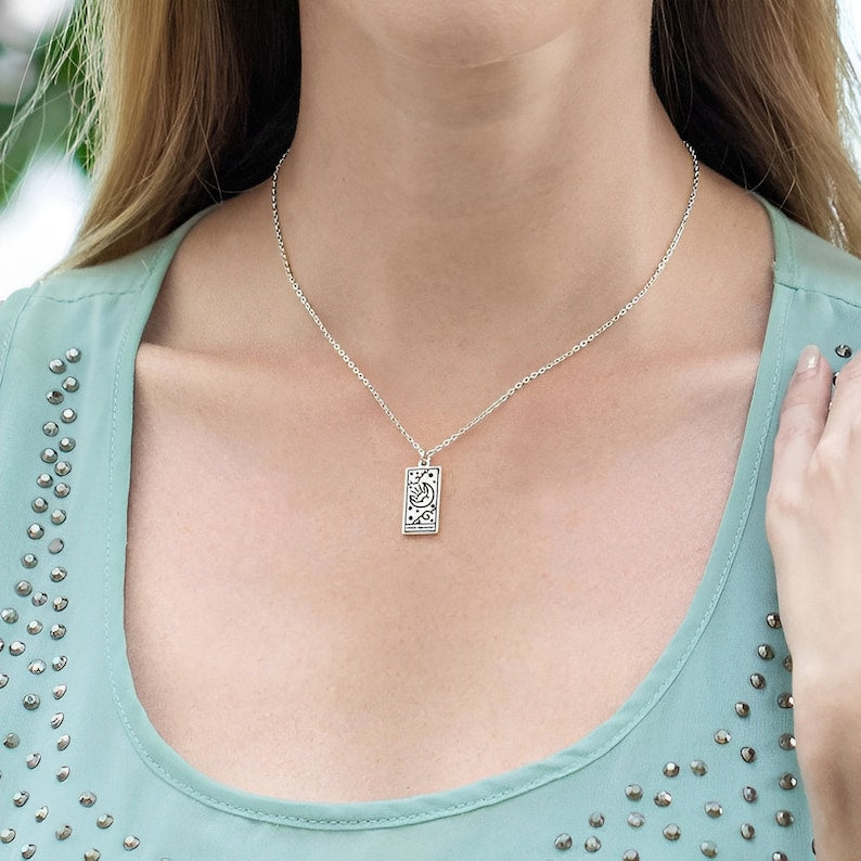 Tarot Card Necklace with Custom Name